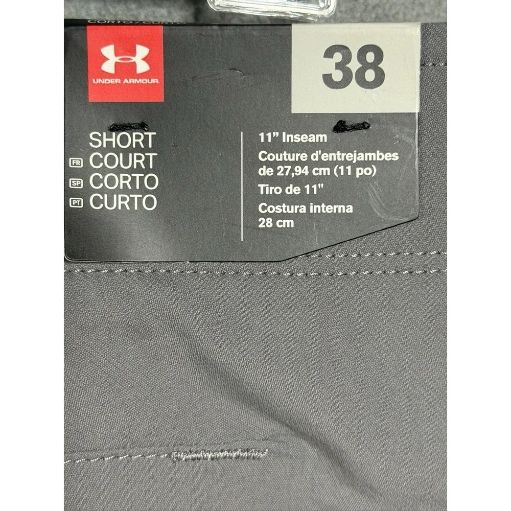 New Under Armour UA Drive Golf Shorts Mens Size 38 Grey Court Performance Heat